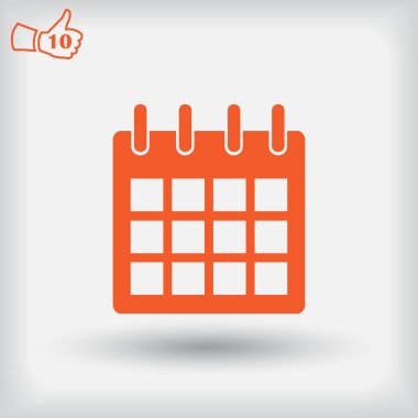 Trendy düz stil takvim simgesini. Vektör çizim, Eps10.