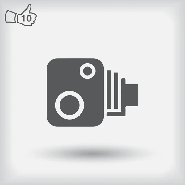 Ícone de vetor de câmera de vídeo. Estilo vetorial web . — Vetor de Stock