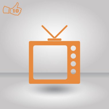 Trendy düz tarzı TV simgesi. Vektör çizim, Eps10.
