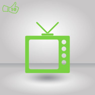 Trendy düz tarzı TV simgesi. Vektör çizim, Eps10.
