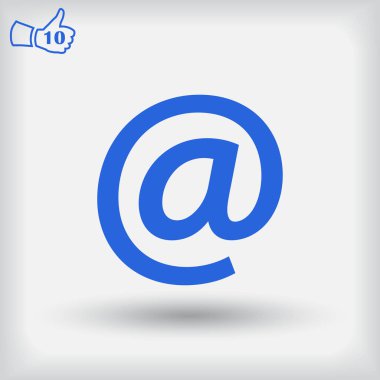 Zarf posta işareti simgesi, vektör çizim. Düz tasarım stili