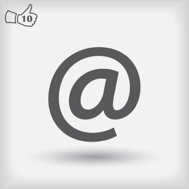 Zarf posta işareti simgesi, vektör çizim. Düz tasarım stili