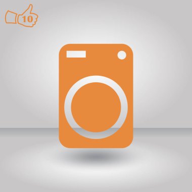 Çamaşır makinesi simgesi. Web vektör stili.