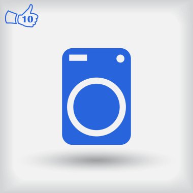 Çamaşır makinesi simgesi. Web vektör stili.