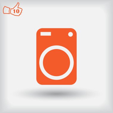 Çamaşır makinesi simgesi. Web vektör stili.