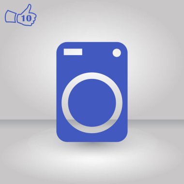 Çamaşır makinesi simgesi. Web vektör stili.