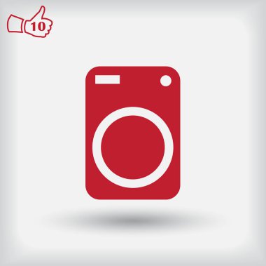 Çamaşır makinesi simgesi. Web vektör stili.