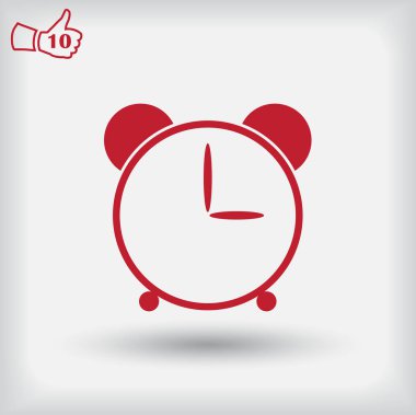 Alarm simge vektör. Saat düz tasarımı