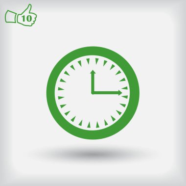 Saat simgesi. Web vektör stili.