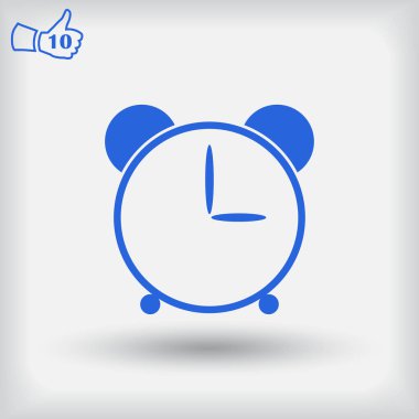 Alarm simge vektör. Saat düz tasarımı