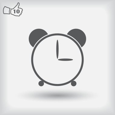 Alarm simge vektör. Saat düz tasarımı