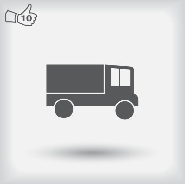 Teslimat kamyonu simgesi bir arka plan üzerinde. Vektör çizim.