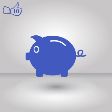 Kumbara simge vektör. Web tasarım stili.