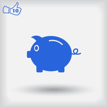 Kumbara simge vektör. Web tasarım stili.