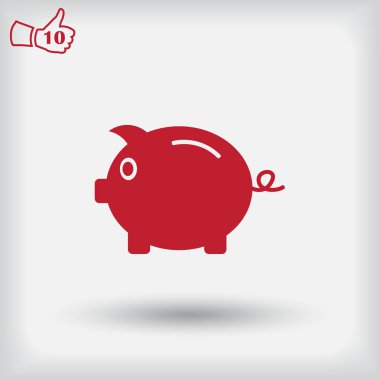 Kumbara simge vektör. Web tasarım stili.