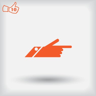 el siluet işaret parmağı. Vektör yön işareti altı