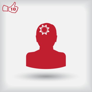 Gears'ı set olarak bir beyin ile insan kafa siluet. fikir ve İnovasyon kavramı