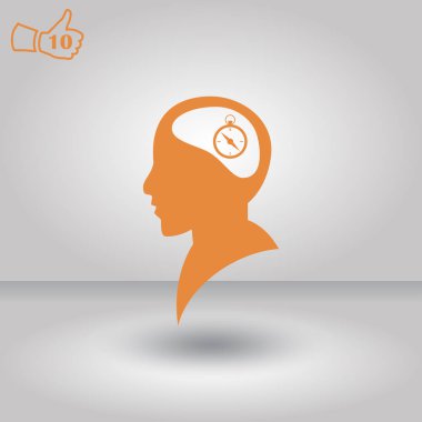 Vektör simge baş düşünme silüeti vektör adam pusula simgesini