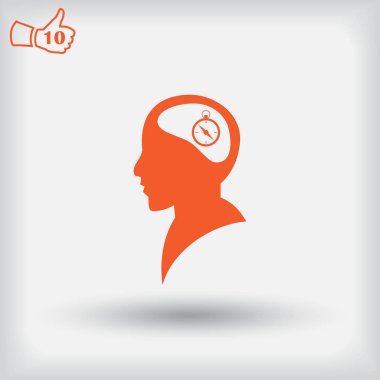 Vektör simge baş düşünme silüeti vektör adam pusula simgesini