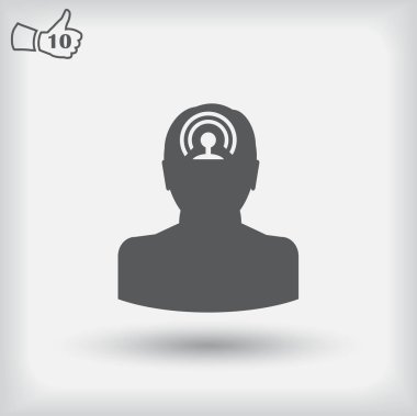 Wi-fi beyin. WiFi zihin. Kablosuz bağlantı çokbilmiş. Düşünceler geçiyor. Düşünme mesafede