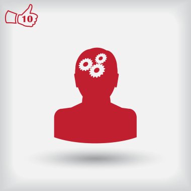 Gears'ı set olarak bir beyin ile insan kafa siluet. fikir ve İnovasyon kavramı