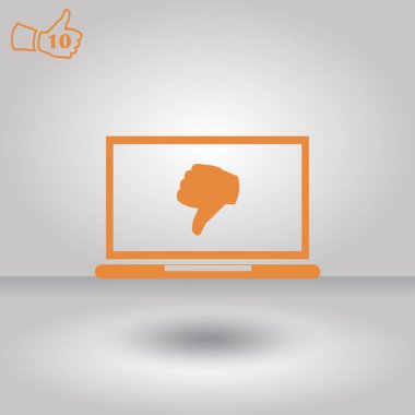 başparmak aşağı sembolü dizüstü ekran stok vector öğesinden gelir