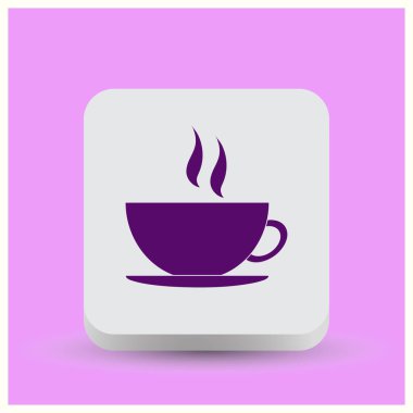 Kahve fincanı vektör düz simgesi. Çay bardağı. Kahve fincanı simge görüntüsü.