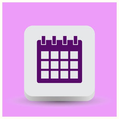 Trendy düz stil takvim simgesini. Vektör çizim, Eps10.