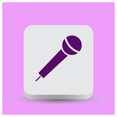 Mikrofon simge vektör, ses kaydedici