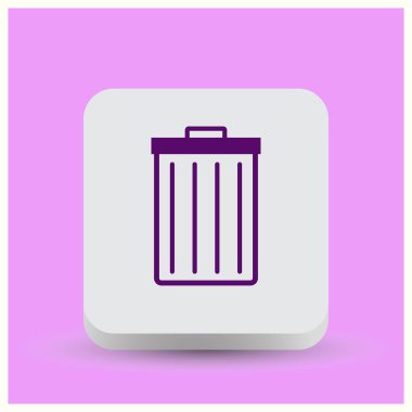 Çöp çöp kutusu simgesini izole. Vektör çizim. Düz stil.