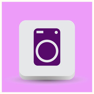 Çamaşır makinesi simgesi. Web vektör stili.