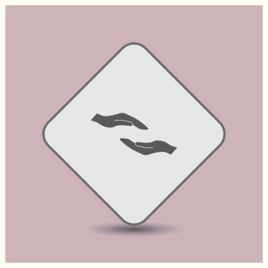 Yardım el simgesi. Web vektör stili.