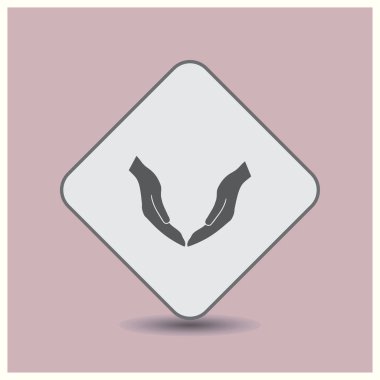 Yardım el simgesi. Web vektör stili.