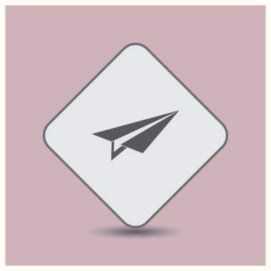 Uçak simge vektör, katı illüstrasyon. Web vektör stili.