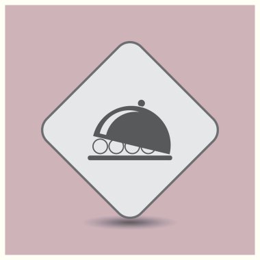 Yemek tabağı hizmet işareti simgesi. Web vektör stili.