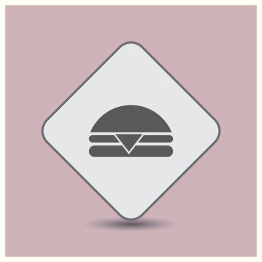 Hamburger simge vektör, burger katı logo illüstrasyon