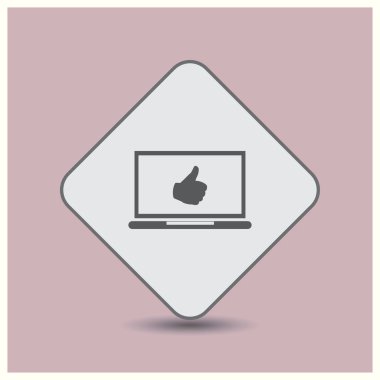 başparmaklar yukarı ya da benzeri semboller dizüstü bilgisayar ekran stok vektöründen gelir