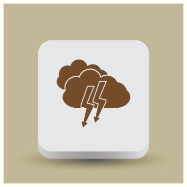 bulut yıldırım ikonuna. Web vektör stili.