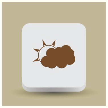 Güneş bulut simgesi. Web vektör stili.