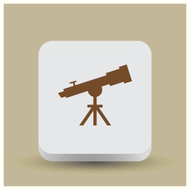 Teleskop simge vektör, katı illüstrasyon