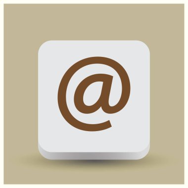 Zarf posta işareti simgesi, vektör çizim. Düz tasarım stili