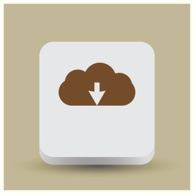 Bulut simgesinden indirin. Düğme yükleyin. Yük sembolü.