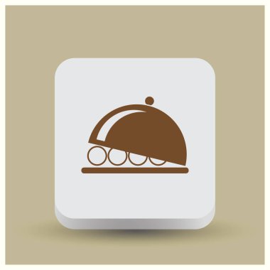 Yemek tabağı hizmet işareti simgesi. Web vektör stili.