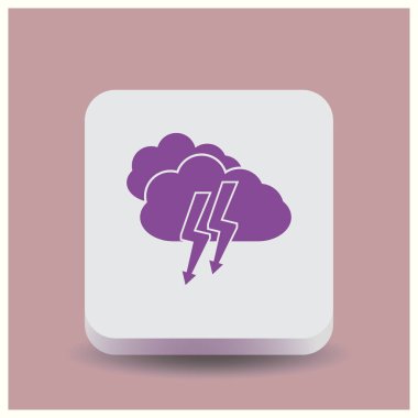 bulut yıldırım ikonuna. Web vektör stili.
