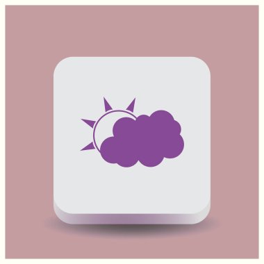 Güneş bulut simgesi. Web vektör stili.