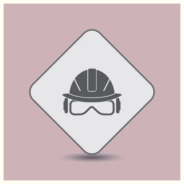 Ilustración vectorial de un casco de seguridad de iconos web, sombrero duro — Vector de stock