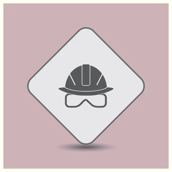 Ilustración vectorial de un casco de seguridad de iconos web, sombrero duro — Vector de stock