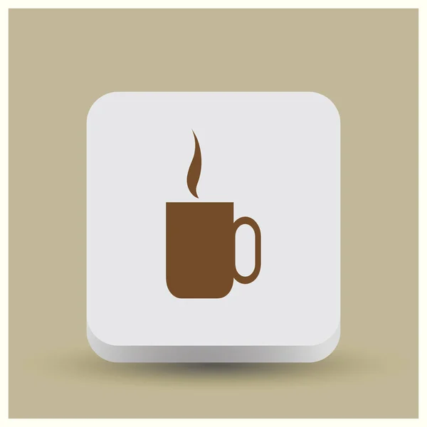 Кофейная чашка векторный плоский значок. Чашка чая. Изображение значка кофе . — стоковый вектор