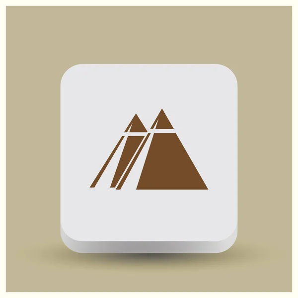 Piramitler simgesi üzerinde arka izole. Modern düz piktogram — Stok Vektör