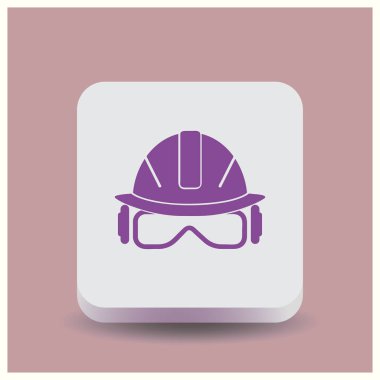 Bir web simgeler güvenlik kask, baret vektör çizim